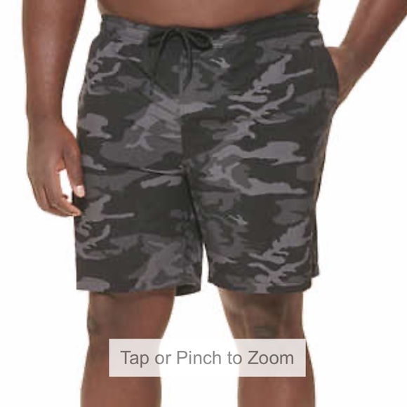 Kirkland Signature Men's Swim Shorts, Black Camouflage - Picture 2 of 12